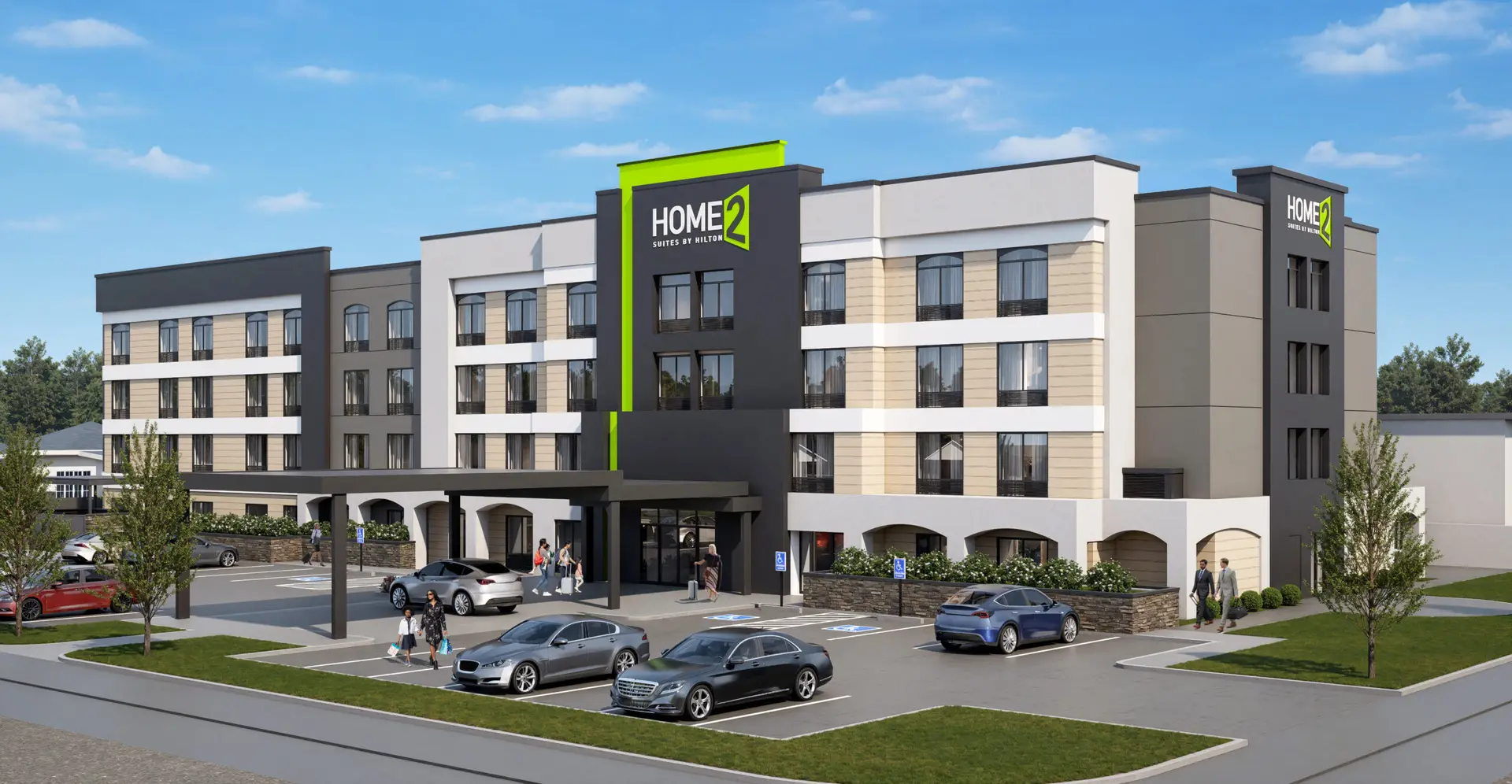 Home2 Suites by Hilton San Mateo hotel conversion architectural rendering by MWT Architect